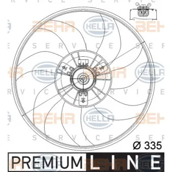 Ventilateur, refroidissement du moteur HELLA 8EW 351 039-751