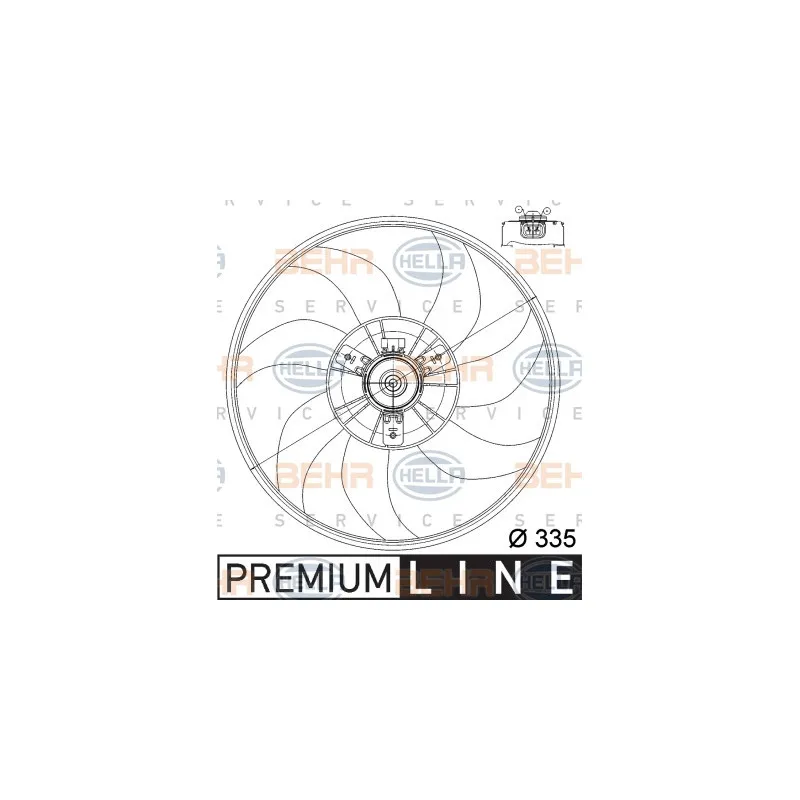 Ventilateur, refroidissement du moteur HELLA 8EW 351 039-751