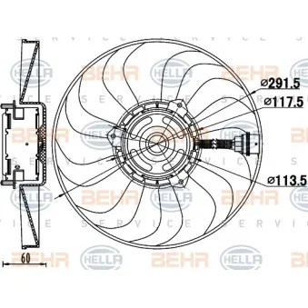 Ventilateur, refroidissement du moteur HELLA 8EW 351 039-781
