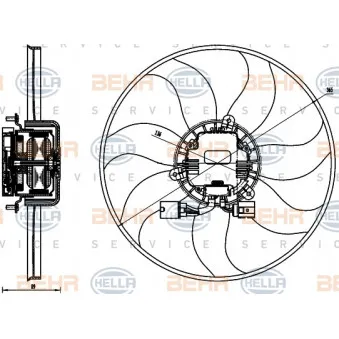 Ventilateur, refroidissement du moteur HELLA 8EW 351 040-071
