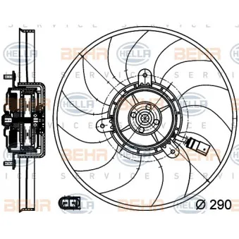 Ventilateur, refroidissement du moteur HELLA 8EW 351 040-081
