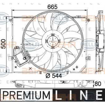 Ventilateur, refroidissement du moteur HELLA 8EW 351 040-091