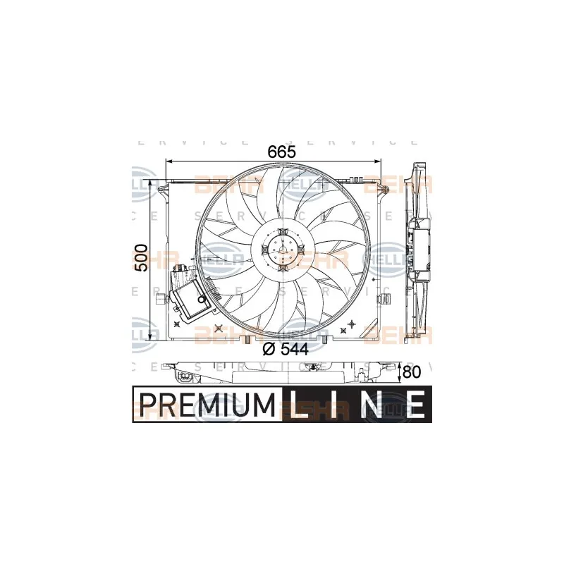 Ventilateur, refroidissement du moteur HELLA 8EW 351 040-091