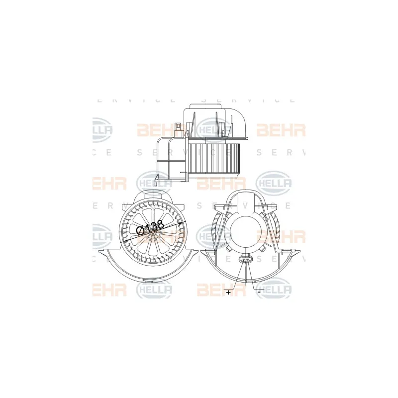 Pulseur d'air habitacle HELLA 8EW 351 040-184