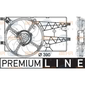 Ventilateur, refroidissement du moteur HELLA 8EW 351 040-311