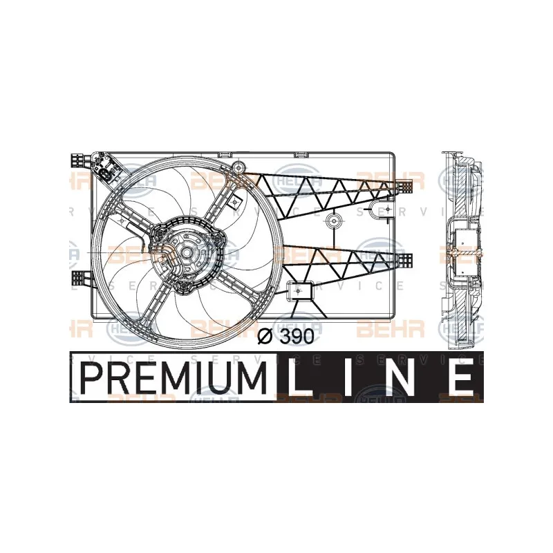 Ventilateur, refroidissement du moteur HELLA 8EW 351 040-311