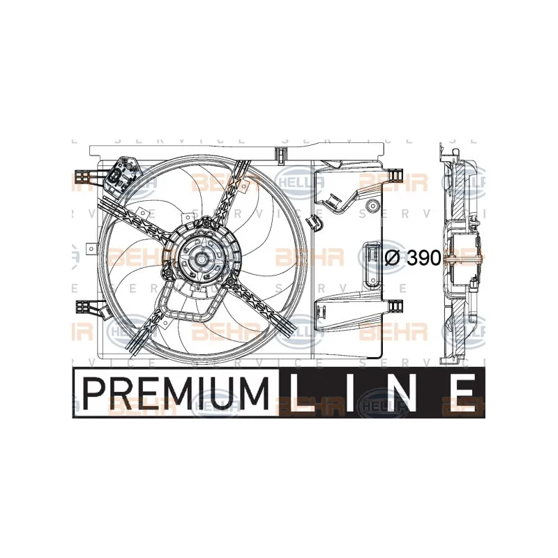 Ventilateur, refroidissement du moteur HELLA 8EW 351 040-351