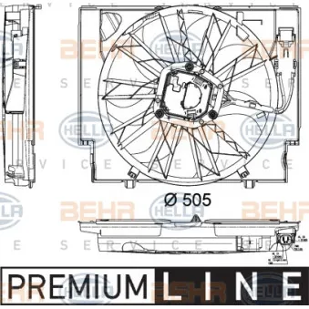 Ventilateur, refroidissement du moteur HELLA