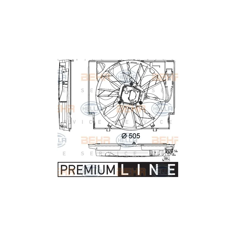 Ventilateur, refroidissement du moteur HELLA 8EW 351 040-421