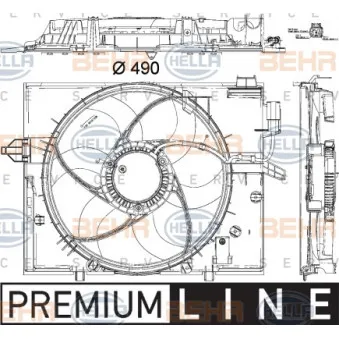 Ventilateur, refroidissement du moteur HELLA 8EW 351 040-431