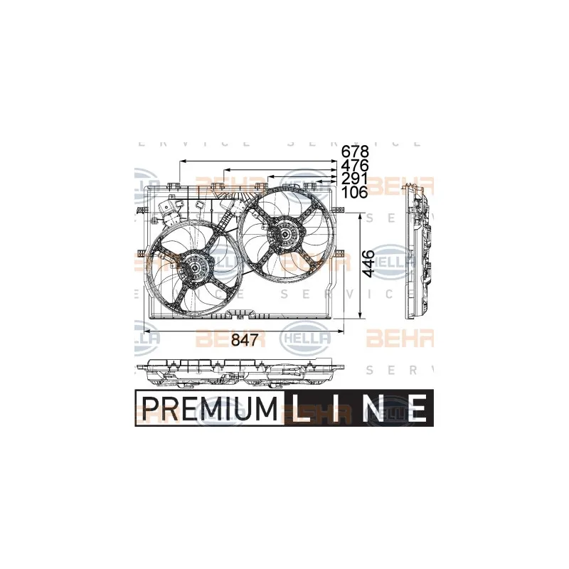 Ventilateur, refroidissement du moteur HELLA 8EW 351 040-611