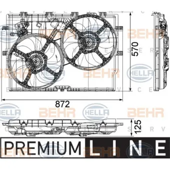 Ventilateur, refroidissement du moteur HELLA 8EW 351 040-621