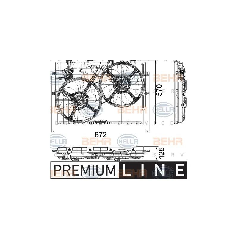 Ventilateur, refroidissement du moteur HELLA 8EW 351 040-621
