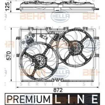 Ventilateur, refroidissement du moteur HELLA 8EW 351 040-631