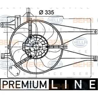 Ventilateur, refroidissement du moteur HELLA 8EW 351 041-051