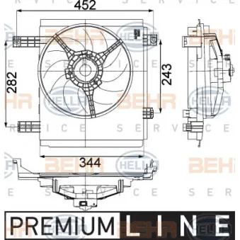 Ventilateur, refroidissement du moteur HELLA 8EW 351 041-251