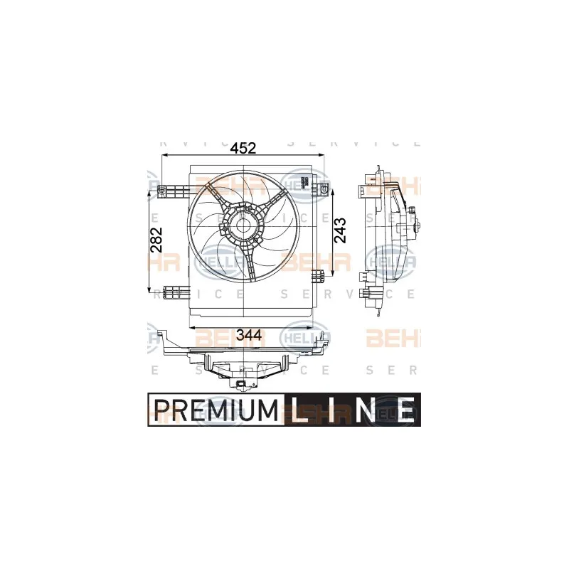 Ventilateur, refroidissement du moteur HELLA 8EW 351 041-251
