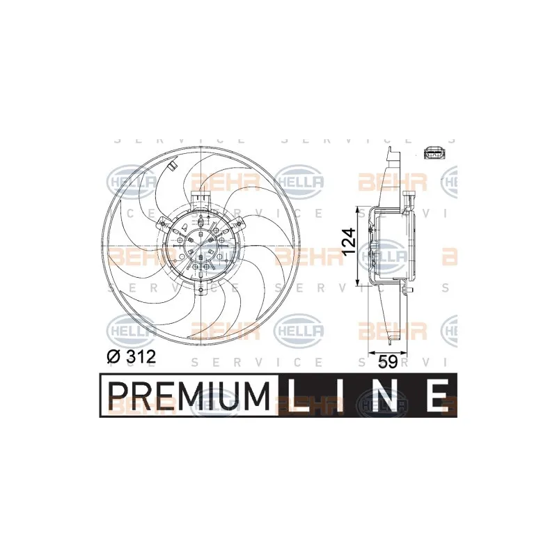 Ventilateur, refroidissement du moteur HELLA 8EW 351 041-261