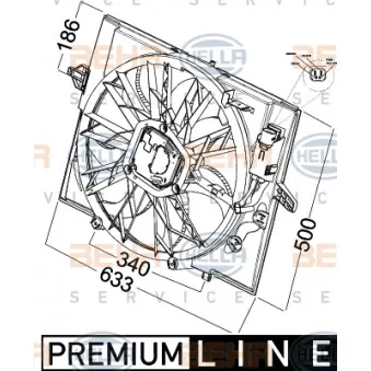 Ventilateur, refroidissement du moteur HELLA 8EW 351 041-271