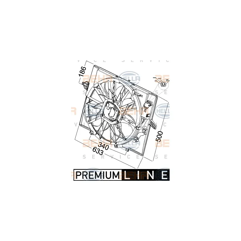 Ventilateur, refroidissement du moteur HELLA 8EW 351 041-271
