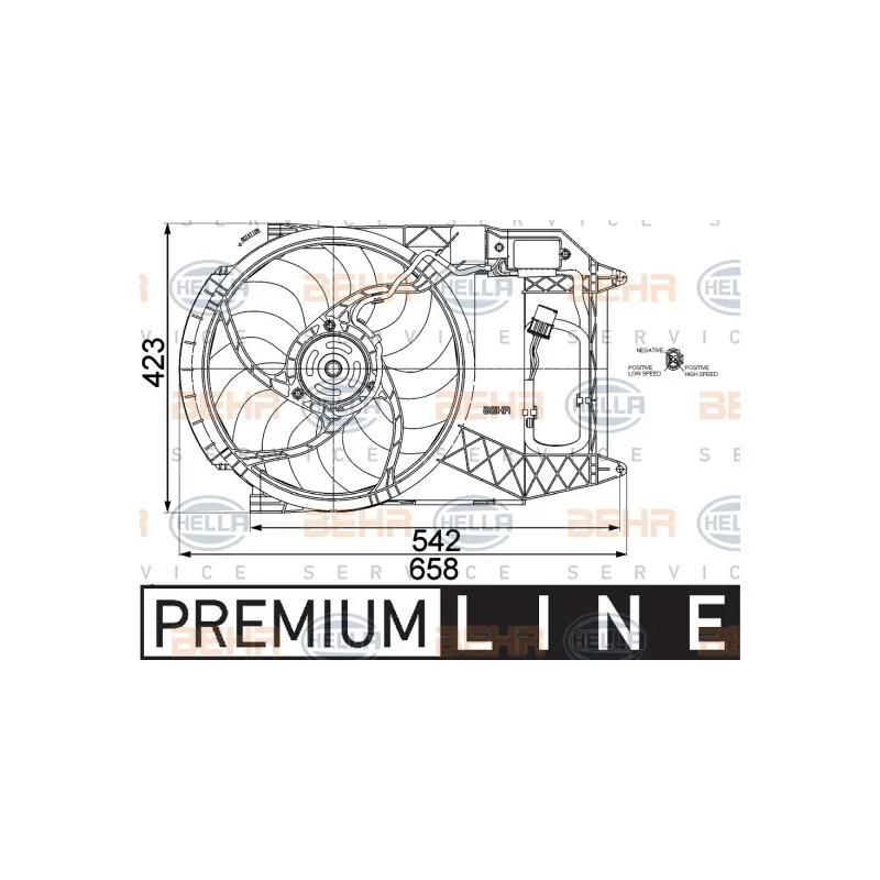 Ventilateur, refroidissement du moteur HELLA 8EW 351 041-291