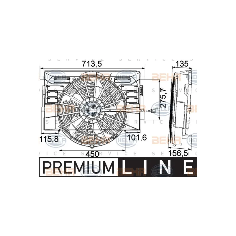 Ventilateur, refroidissement du moteur HELLA 8EW 351 041-301
