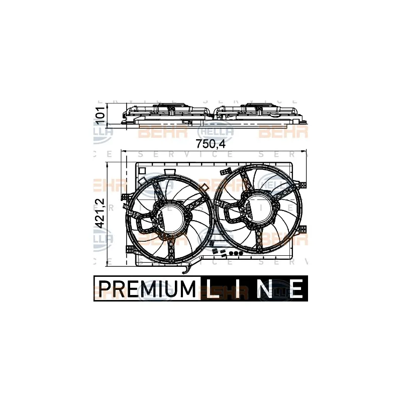 Ventilateur, refroidissement du moteur HELLA 8EW 351 041-321