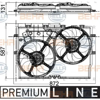 Ventilateur, refroidissement du moteur HELLA 8EW 351 041-431