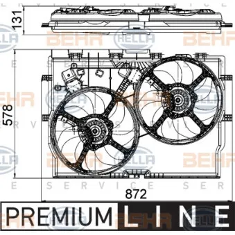 Ventilateur, refroidissement du moteur HELLA 8EW 351 041-441