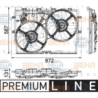 Ventilateur, refroidissement du moteur HELLA 8EW 351 041-451