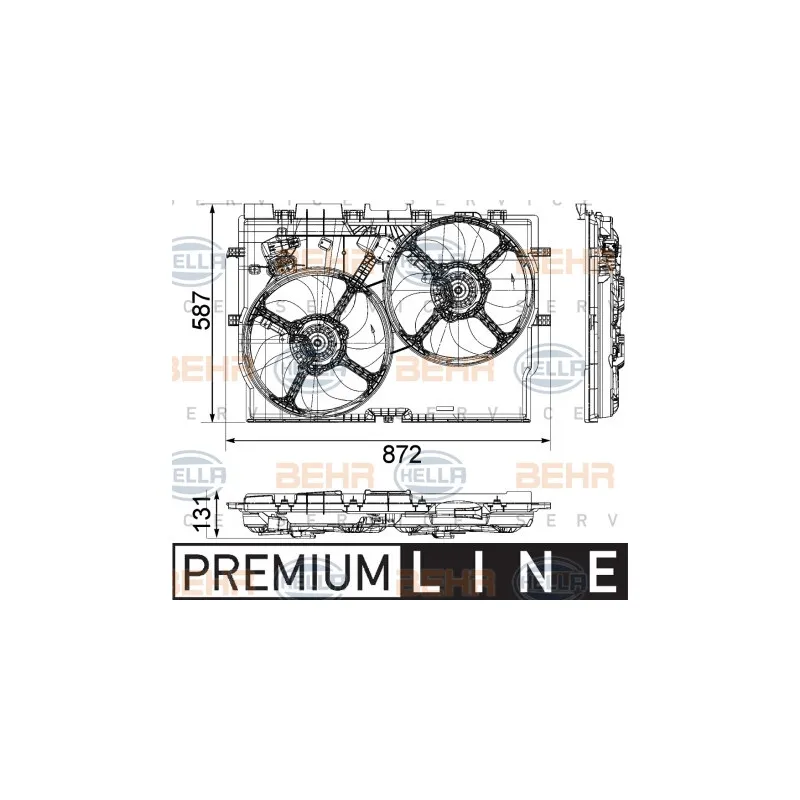 Ventilateur, refroidissement du moteur HELLA 8EW 351 041-451