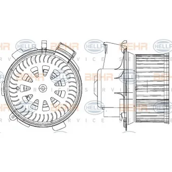Pulseur d'air habitacle HELLA 8EW 351 041-521