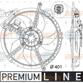 Ventilateur, refroidissement du moteur HELLA 8EW 351 042-721