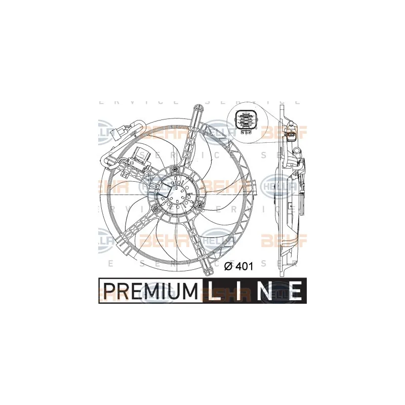 Ventilateur, refroidissement du moteur HELLA 8EW 351 042-721