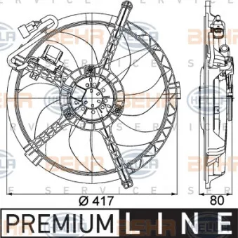 Ventilateur, refroidissement du moteur HELLA 8EW 351 042-731