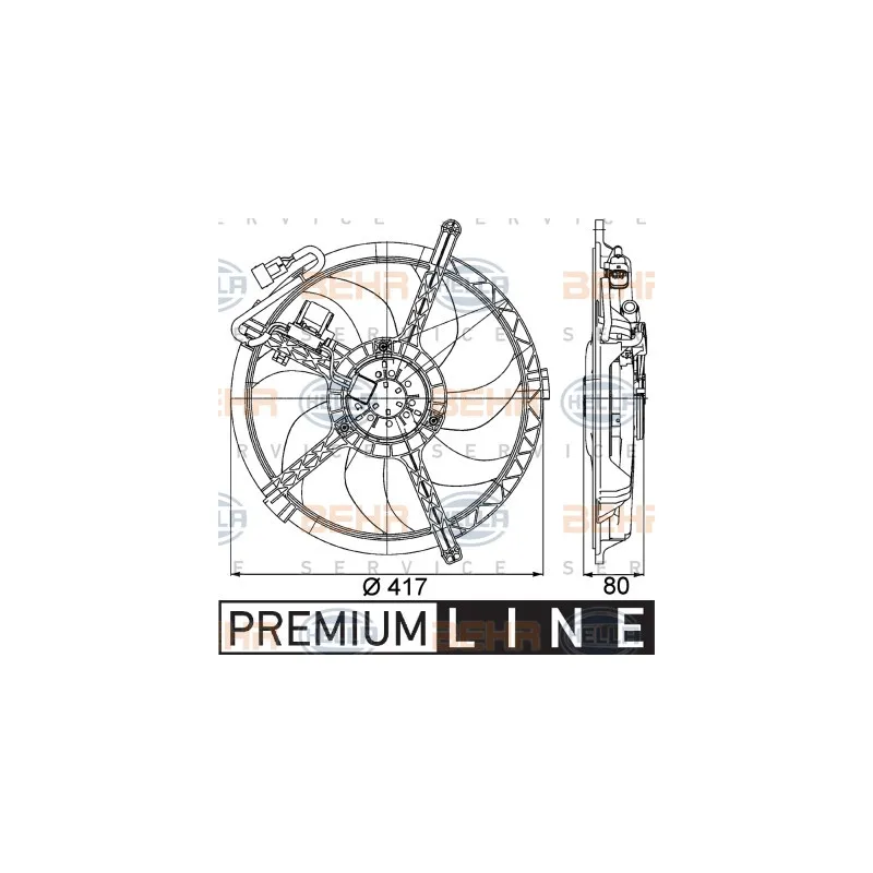 Ventilateur, refroidissement du moteur HELLA 8EW 351 042-731