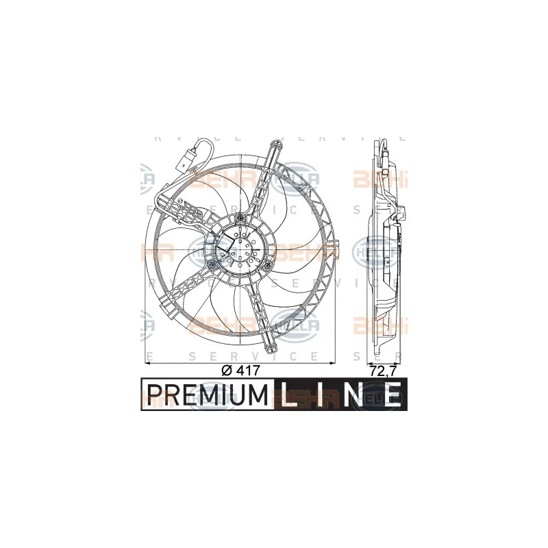 Ventilateur, refroidissement du moteur HELLA 8EW 351 042-741