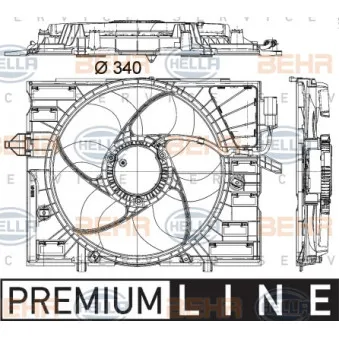 Ventilateur, refroidissement du moteur HELLA 8EW 351 043-071