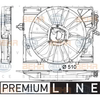 Ventilateur, refroidissement du moteur HELLA 8EW 351 043-081