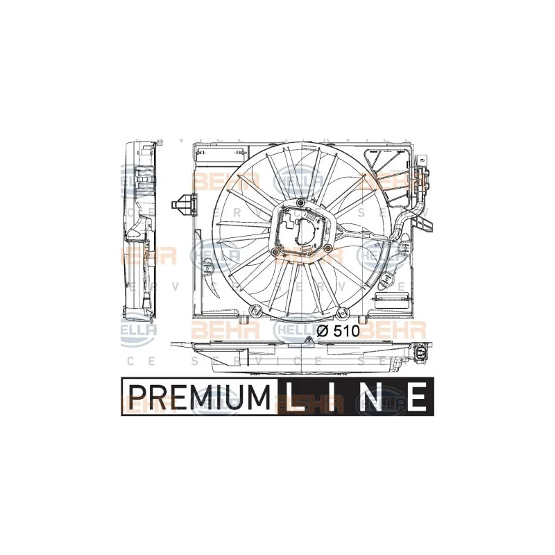 Ventilateur, refroidissement du moteur HELLA 8EW 351 043-081