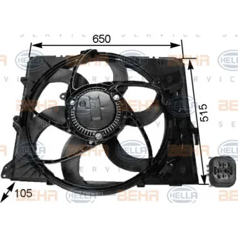 Ventilateur, refroidissement du moteur HELLA 8EW 351 043-251