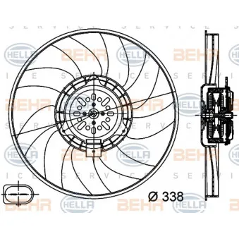 Ventilateur, refroidissement du moteur HELLA 8EW 351 044-361