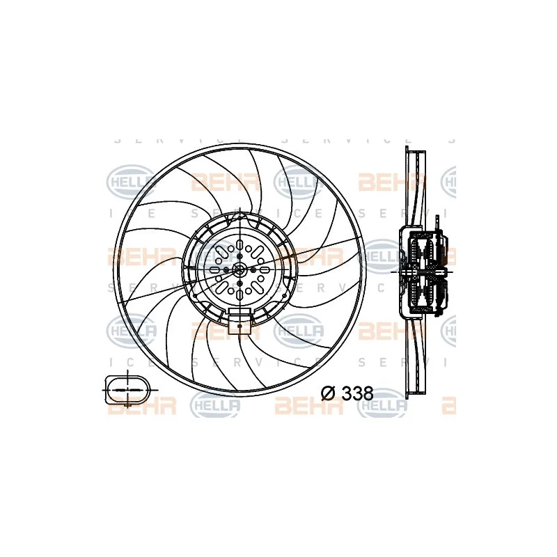 Ventilateur, refroidissement du moteur HELLA 8EW 351 044-361