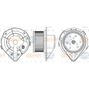 Pulseur d'air habitacle HELLA 8EW 351 044-371