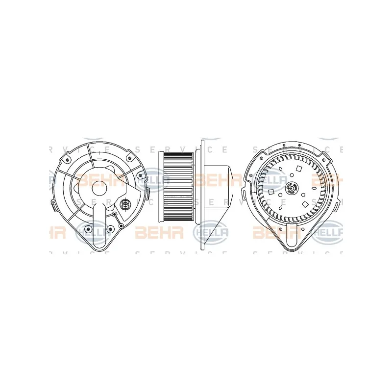 Pulseur d'air habitacle HELLA 8EW 351 044-371