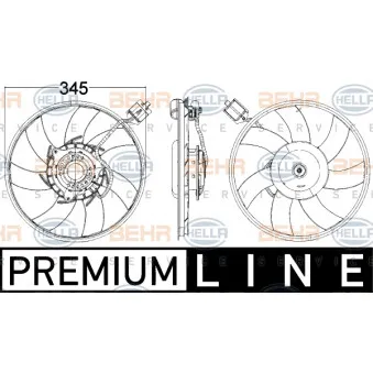 Ventilateur, refroidissement du moteur HELLA 8EW 351 104-481