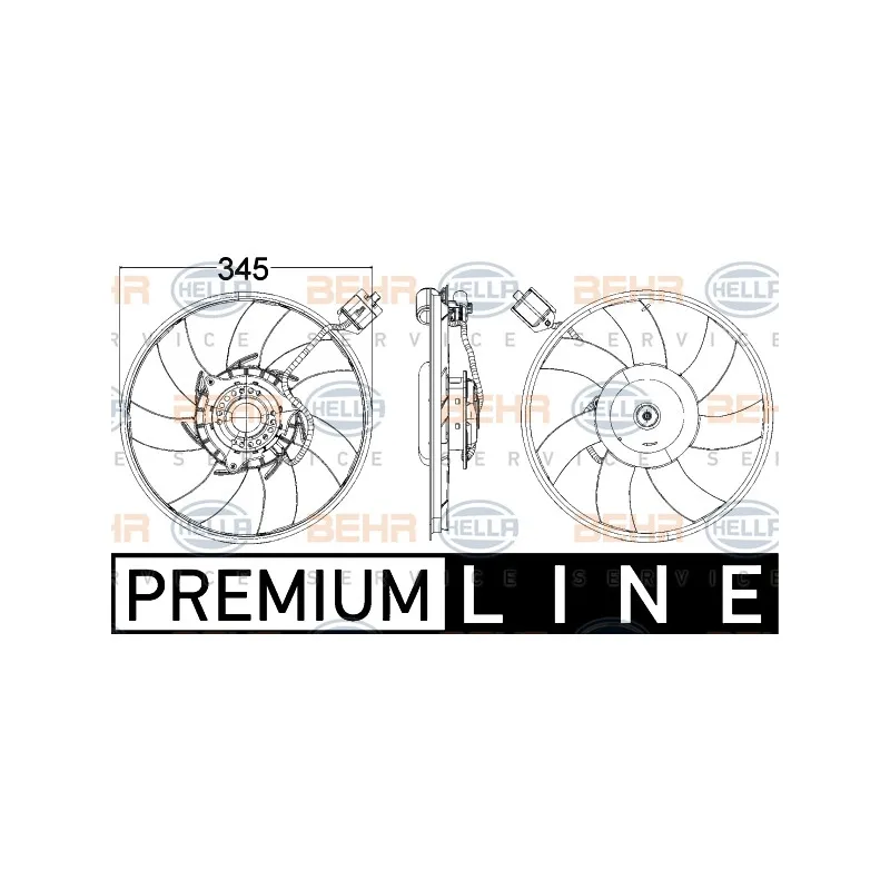 Ventilateur, refroidissement du moteur HELLA 8EW 351 104-481