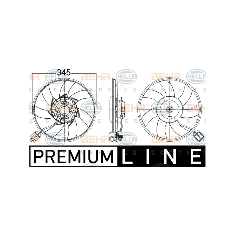 Ventilateur, refroidissement du moteur HELLA 8EW 351 104-491