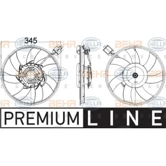 Ventilateur, refroidissement du moteur HELLA 8EW 351 104-531