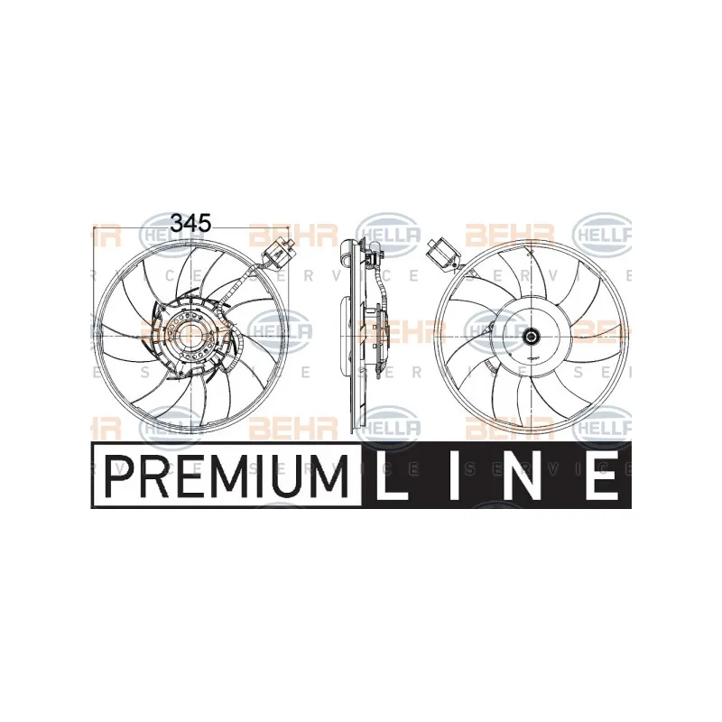 Ventilateur, refroidissement du moteur HELLA 8EW 351 104-531